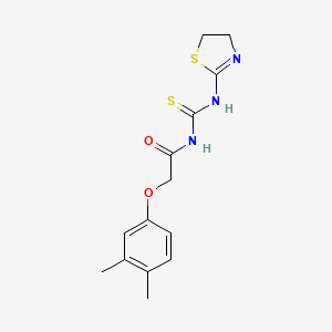 molecular formula C14H17N3O2S2 B5752581 N-[(4,5-dihydro-1,3-thiazol-2-ylamino)carbonothioyl]-2-(3,4-dimethylphenoxy)acetamide 