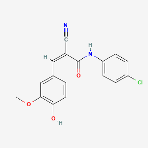 N-(4-chlorophenyl)-2-cyano-3-(4-hydroxy-3-methoxyphenyl)acrylamide