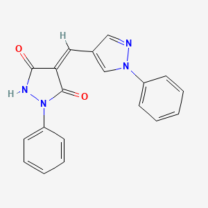 molecular formula C19H14N4O2 B5752608 1-phenyl-4-[(1-phenyl-1H-pyrazol-4-yl)methylene]-3,5-pyrazolidinedione 