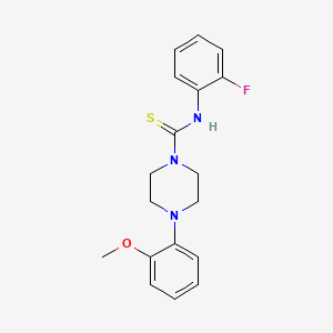 molecular formula C18H20FN3OS B5752629 N-(2-fluorophenyl)-4-(2-methoxyphenyl)-1-piperazinecarbothioamide 