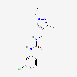 molecular formula C14H17ClN4O B5752663 N-(3-chlorophenyl)-N'-[(1-ethyl-3-methyl-1H-pyrazol-4-yl)methyl]urea 