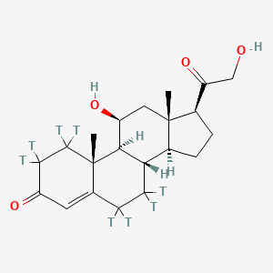 molecular formula C21H30O4 B575267 Pregn-4-ene-3,20-dione-1,2,6,7-t4,11,21-dihydroxy-, (11b)-(9CI) CAS No. 179382-80-0