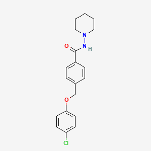 molecular formula C19H21ClN2O2 B5752684 4-[(4-chlorophenoxy)methyl]-N-1-piperidinylbenzamide 