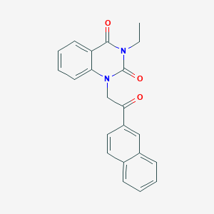 molecular formula C22H18N2O3 B5752707 3-ethyl-1-[2-(2-naphthyl)-2-oxoethyl]-2,4(1H,3H)-quinazolinedione 