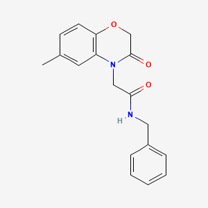 molecular formula C18H18N2O3 B5752716 N-benzyl-2-(6-methyl-3-oxo-2,3-dihydro-4H-1,4-benzoxazin-4-yl)acetamide 