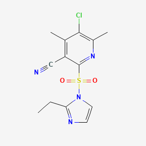 5-chloro-2-[(2-ethyl-1H-imidazol-1-yl)sulfonyl]-4,6-dimethylnicotinonitrile