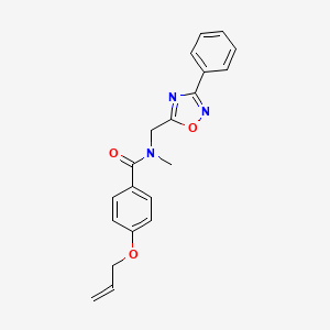 molecular formula C20H19N3O3 B5752779 4-(allyloxy)-N-methyl-N-[(3-phenyl-1,2,4-oxadiazol-5-yl)methyl]benzamide 