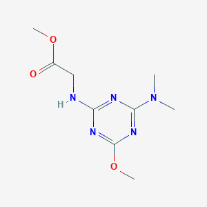 molecular formula C9H15N5O3 B5752787 methyl N-[4-(dimethylamino)-6-methoxy-1,3,5-triazin-2-yl]glycinate 