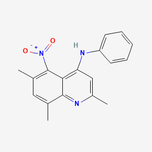 molecular formula C18H17N3O2 B5752795 2,6,8-trimethyl-5-nitro-N-phenyl-4-quinolinamine 