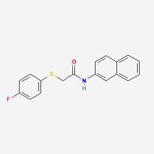 molecular formula C18H14FNOS B5752829 2-[(4-fluorophenyl)thio]-N-2-naphthylacetamide 
