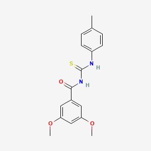 molecular formula C17H18N2O3S B5752884 3,5-dimethoxy-N-{[(4-methylphenyl)amino]carbonothioyl}benzamide 