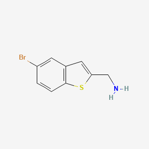 molecular formula C9H8BrNS B575290 (5-Bromobenzo[B]thiophen-2-YL)methanamine CAS No. 165737-02-0