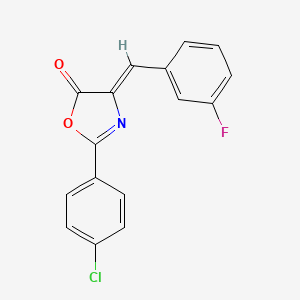 molecular formula C16H9ClFNO2 B5752915 2-(4-chlorophenyl)-4-(3-fluorobenzylidene)-1,3-oxazol-5(4H)-one 