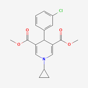 molecular formula C18H18ClNO4 B5752927 dimethyl 4-(3-chlorophenyl)-1-cyclopropyl-1,4-dihydro-3,5-pyridinedicarboxylate 