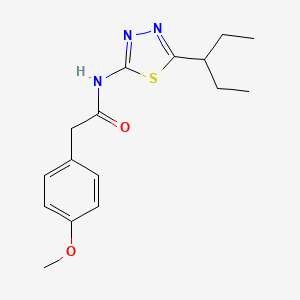 molecular formula C16H21N3O2S B5752943 N-[5-(1-ethylpropyl)-1,3,4-thiadiazol-2-yl]-2-(4-methoxyphenyl)acetamide 