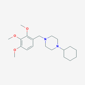 molecular formula C20H32N2O3 B5752965 1-cyclohexyl-4-(2,3,4-trimethoxybenzyl)piperazine 