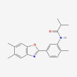 molecular formula C20H22N2O2 B5752991 N-[5-(5,6-dimethyl-1,3-benzoxazol-2-yl)-2-methylphenyl]-2-methylpropanamide 