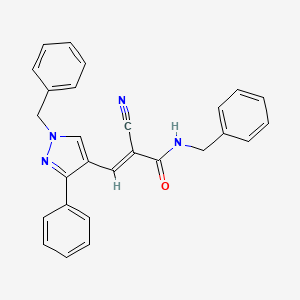 N-benzyl-3-(1-benzyl-3-phenyl-1H-pyrazol-4-yl)-2-cyanoacrylamide