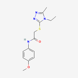 molecular formula C14H18N4O2S B5753040 2-[(4-ethyl-5-methyl-4H-1,2,4-triazol-3-yl)thio]-N-(4-methoxyphenyl)acetamide 