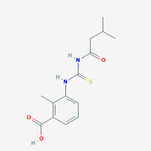 molecular formula C14H18N2O3S B5753058 2-methyl-3-({[(3-methylbutanoyl)amino]carbonothioyl}amino)benzoic acid 