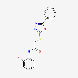 molecular formula C16H12FN3O2S B5753076 N-(2-fluorophenyl)-2-[(5-phenyl-1,3,4-oxadiazol-2-yl)thio]acetamide 