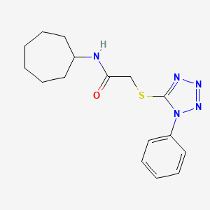 molecular formula C16H21N5OS B5753131 N-cycloheptyl-2-[(1-phenyl-1H-tetrazol-5-yl)thio]acetamide 
