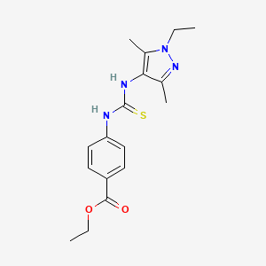 molecular formula C17H22N4O2S B5753135 ethyl 4-({[(1-ethyl-3,5-dimethyl-1H-pyrazol-4-yl)amino]carbonothioyl}amino)benzoate CAS No. 957485-69-7