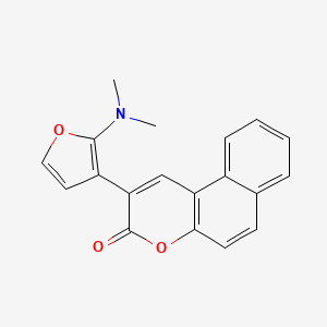 molecular formula C19H15NO3 B575314 3h-Naphtho[2,1-b]pyran-3-one,2-[2-(dimethylamino)-3-furanyl]- CAS No. 166444-45-7
