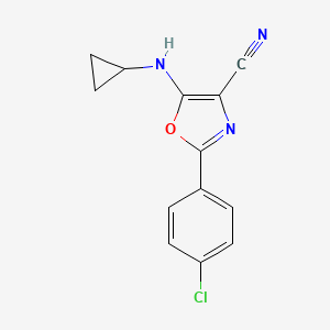 molecular formula C13H10ClN3O B5753140 2-(4-chlorophenyl)-5-(cyclopropylamino)-1,3-oxazole-4-carbonitrile 