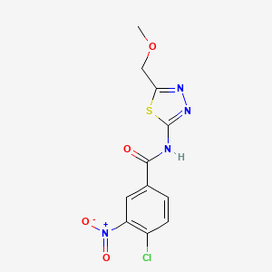 molecular formula C11H9ClN4O4S B5753152 4-chloro-N-[5-(methoxymethyl)-1,3,4-thiadiazol-2-yl]-3-nitrobenzamide 