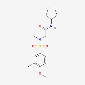molecular formula C16H24N2O4S B5753164 N~1~-cyclopentyl-N~2~-[(4-methoxy-3-methylphenyl)sulfonyl]-N~2~-methylglycinamide 