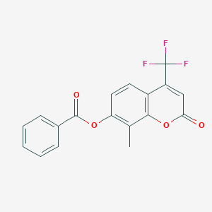 molecular formula C18H11F3O4 B5753171 8-methyl-2-oxo-4-(trifluoromethyl)-2H-chromen-7-yl benzoate 