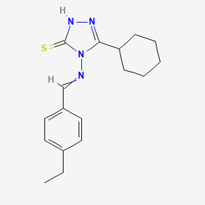 molecular formula C17H22N4S B5753175 5-cyclohexyl-4-[(4-ethylbenzylidene)amino]-4H-1,2,4-triazole-3-thiol 