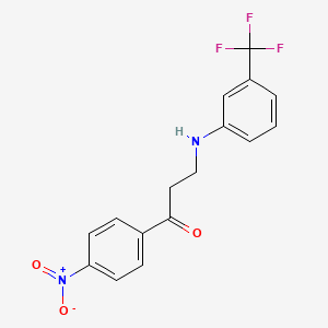 molecular formula C16H13F3N2O3 B5753182 1-(4-nitrophenyl)-3-{[3-(trifluoromethyl)phenyl]amino}-1-propanone CAS No. 5928-94-9