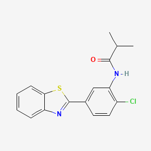 molecular formula C17H15ClN2OS B5753218 N-[5-(1,3-benzothiazol-2-yl)-2-chlorophenyl]-2-methylpropanamide 