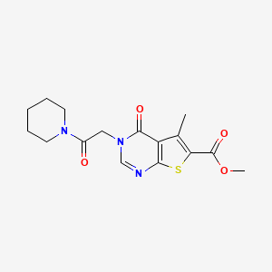 molecular formula C16H19N3O4S B5753219 methyl 5-methyl-4-oxo-3-[2-oxo-2-(1-piperidinyl)ethyl]-3,4-dihydrothieno[2,3-d]pyrimidine-6-carboxylate 