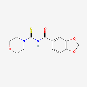 molecular formula C13H14N2O4S B5753232 N-(4-morpholinylcarbonothioyl)-1,3-benzodioxole-5-carboxamide 