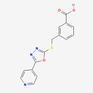 molecular formula C15H11N3O3S B5753251 3-({[5-(4-pyridinyl)-1,3,4-oxadiazol-2-yl]thio}methyl)benzoic acid 