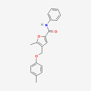 molecular formula C20H19NO3 B5753253 5-methyl-4-[(4-methylphenoxy)methyl]-N-phenyl-2-furamide 