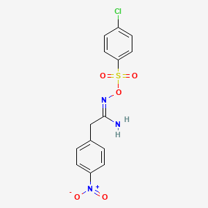 molecular formula C14H12ClN3O5S B5753295 N'-{[(4-chlorophenyl)sulfonyl]oxy}-2-(4-nitrophenyl)ethanimidamide 