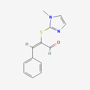 molecular formula C13H12N2OS B5753325 2-[(1-methyl-1H-imidazol-2-yl)thio]-3-phenylacrylaldehyde 