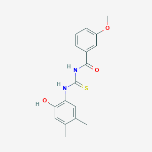 molecular formula C17H18N2O3S B5753340 N-{[(2-hydroxy-4,5-dimethylphenyl)amino]carbonothioyl}-3-methoxybenzamide 