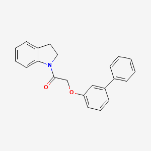 molecular formula C22H19NO2 B5753341 1-[(3-biphenylyloxy)acetyl]indoline 