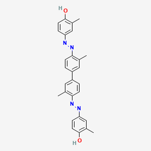 molecular formula C28H26N4O2 B575335 4-[[4-[4-[(4-Hydroxy-3-methylphenyl)diazenyl]-3-methylphenyl]-2-methylphenyl]diazenyl]-2-methylphenol CAS No. 169797-33-5