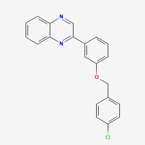 molecular formula C21H15ClN2O B5753356 2-{3-[(4-chlorobenzyl)oxy]phenyl}quinoxaline 