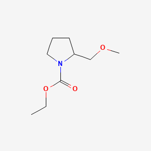 molecular formula C9H17NO3 B575337 Ethyl 2-(methoxymethyl)pyrrolidine-1-carboxylate CAS No. 190602-65-4