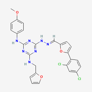 molecular formula C26H21Cl2N7O3 B5753371 5-(2,4-dichlorophenyl)-2-furaldehyde {4-[(2-furylmethyl)amino]-6-[(4-methoxyphenyl)amino]-1,3,5-triazin-2-yl}hydrazone 