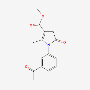 molecular formula C15H15NO4 B5753396 methyl 1-(3-acetylphenyl)-2-methyl-5-oxo-4,5-dihydro-1H-pyrrole-3-carboxylate 