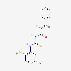 molecular formula C17H16N2O2S B5753418 N-{[(2-hydroxy-5-methylphenyl)amino]carbonothioyl}-3-phenylacrylamide 