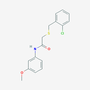 molecular formula C16H16ClNO2S B5753431 2-[(2-chlorobenzyl)thio]-N-(3-methoxyphenyl)acetamide 
